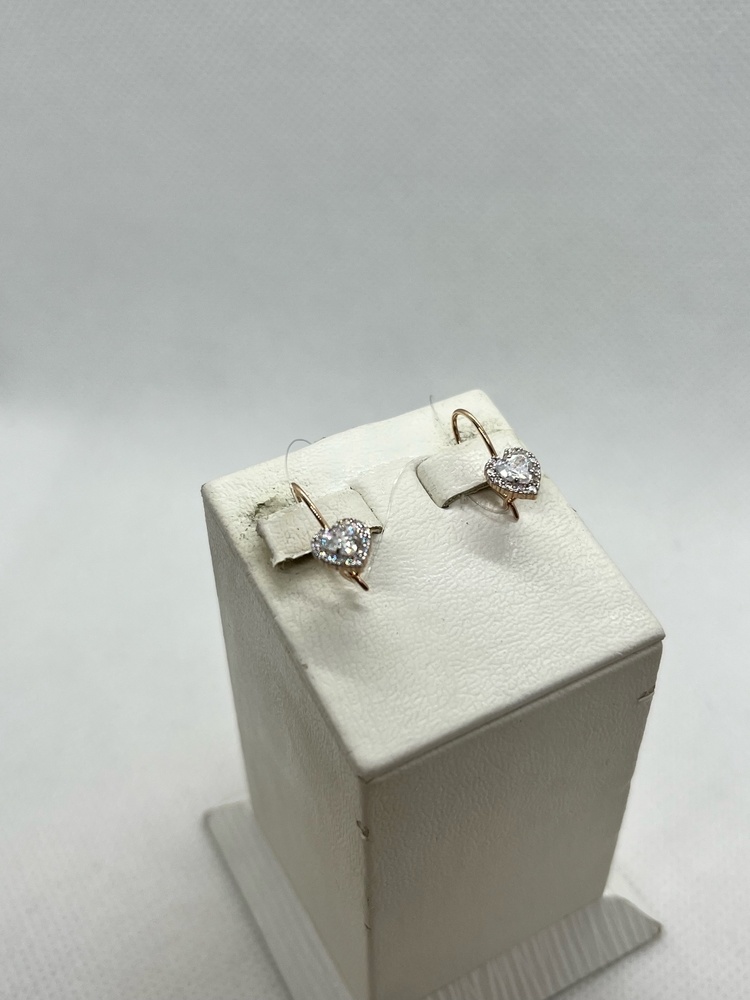 СЕРЬГИ ПЕТЕЛЬКА с камнями (Au 585)