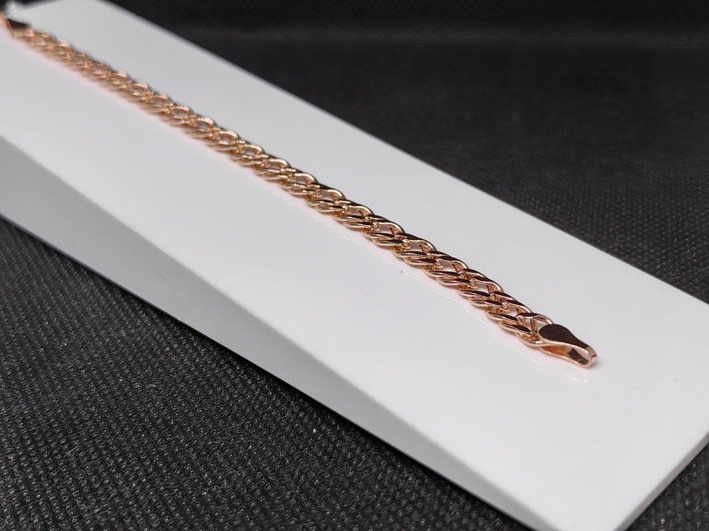 7100154П-17 БРАСЛЕТ ПУСТОТЕЛЫЙ Ромб двойной (Au 585)