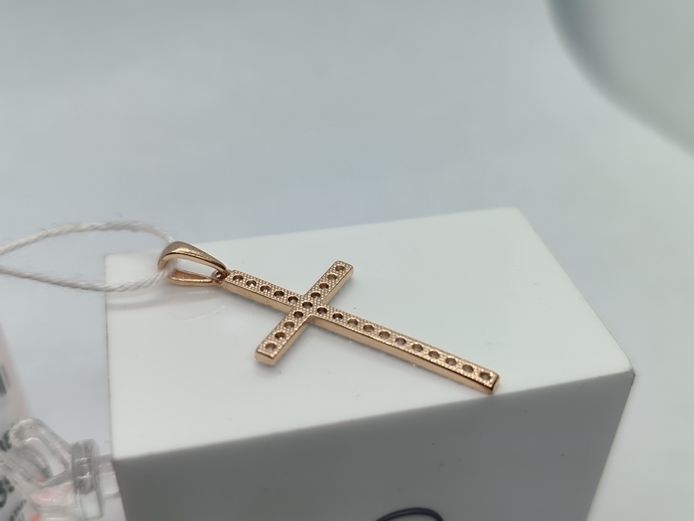 ПОДККИ585 ПОДВЕСКА КРЕСТ С КАМНЯМИ (Au 585)