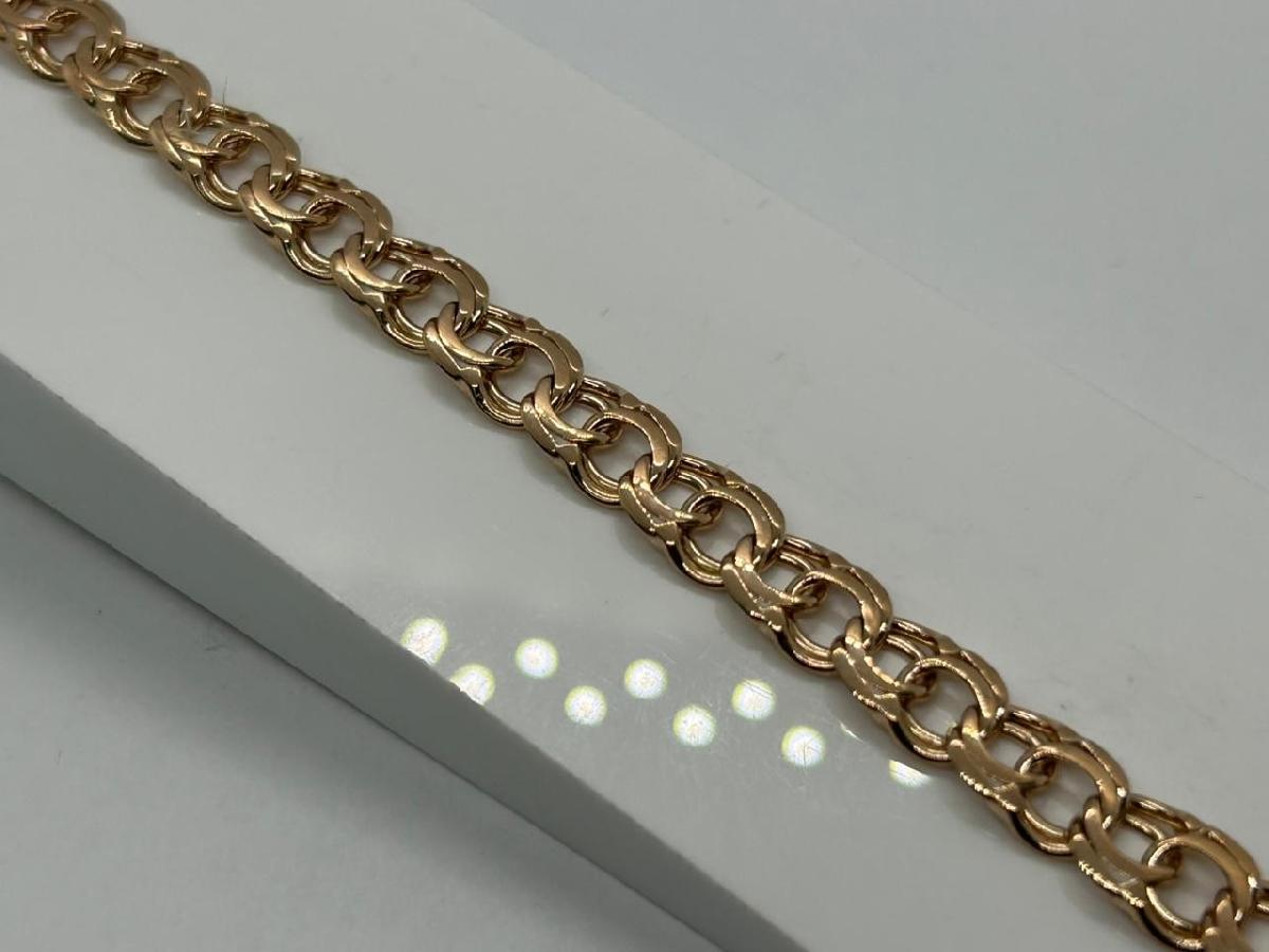 БЛБ585 БРАСЛЕТ ПОЛНОВЕСНЫЙ Бисмарк (Au 585)