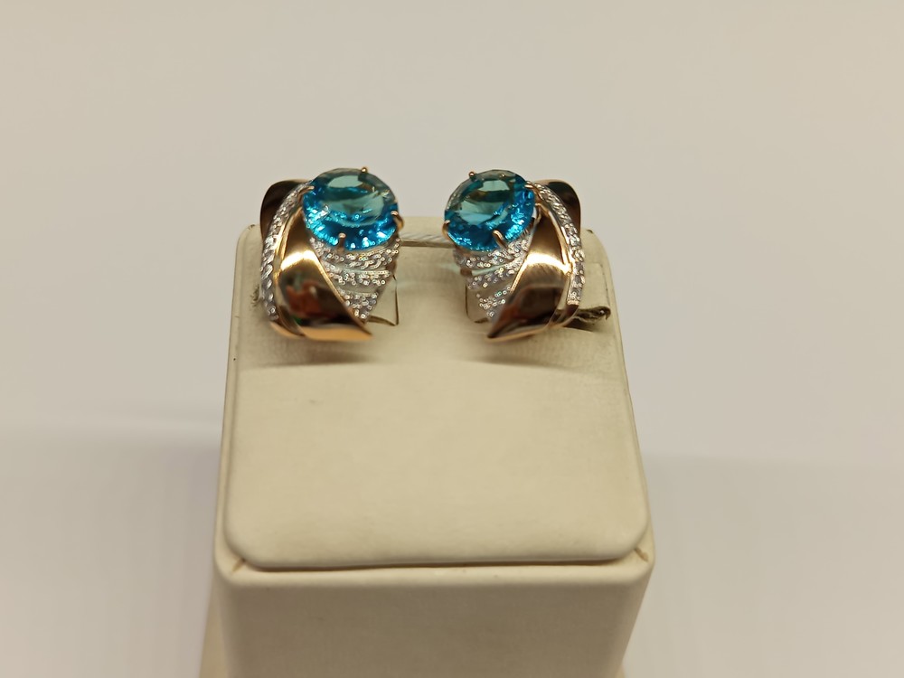 СКМИ585 СЕРЬГИ С КАМНЯМИ (Au 585)