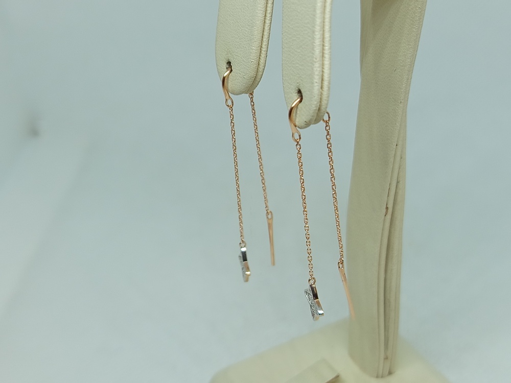 СЕРЬГИ ПРОДЕВКИ с камнями (Au 585)