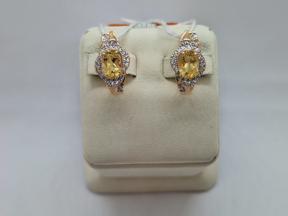 СКМИ585 СЕРЬГИ С КАМНЯМИ (Au 585)