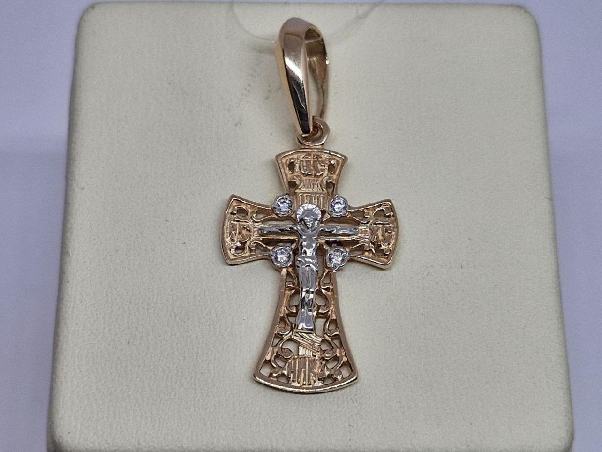 ПОДВЕСКА КРЕСТ без камня (Au 585)