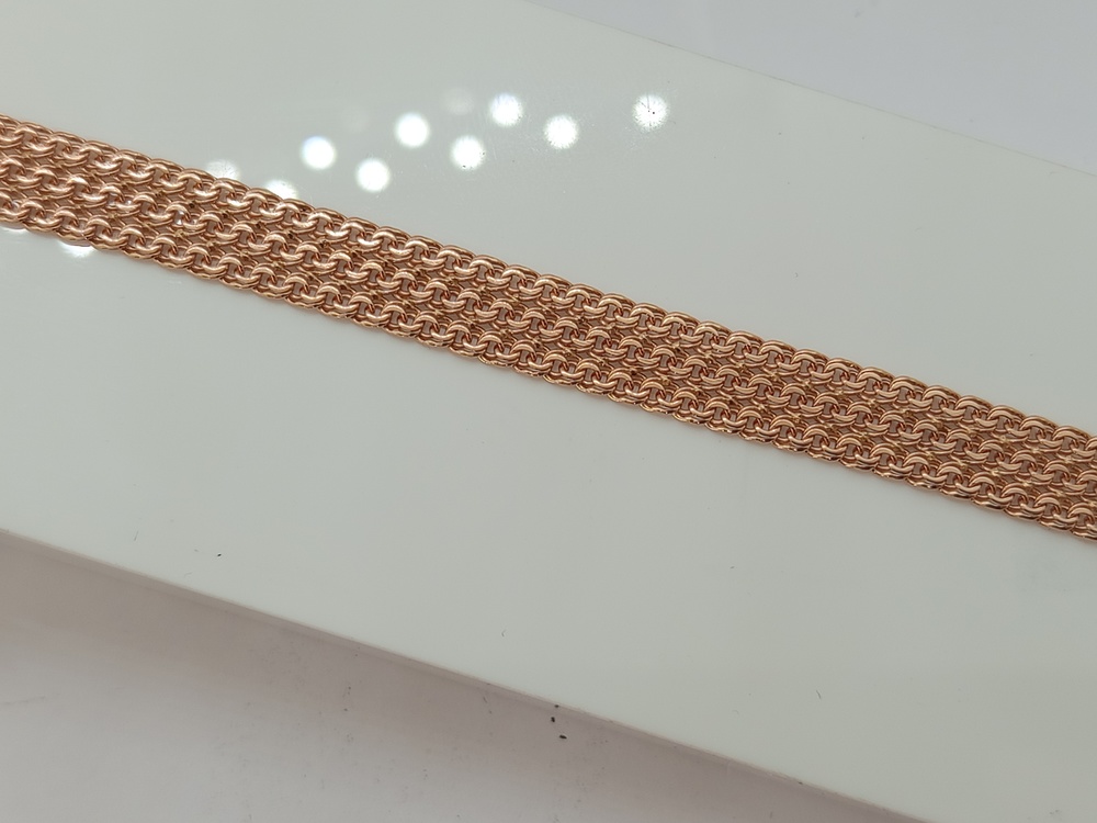 БРАСЛЕТ ПОЛНОВЕСНЫЙ Бисмарк тройной (Au 585)