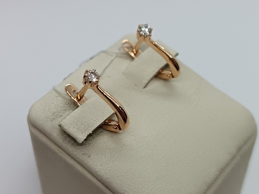 СКМ585 СЕРЬГИ С КАМНЕМ (Au 585)