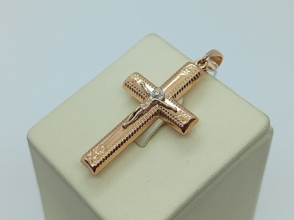 ПОДКБК585 ПОДВЕСКА КРЕСТ БЕЗ КАМНЯ (Au 585)