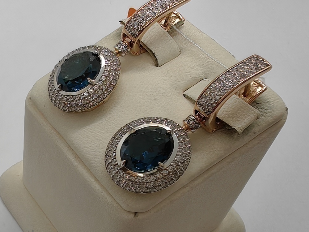 СКМИ585 СЕРЬГИ С КАМНЯМИ (Au 585)