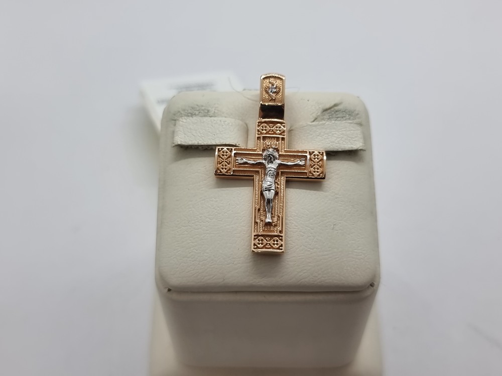ПОДВЕСКА КРЕСТ с камнем (Au 585)