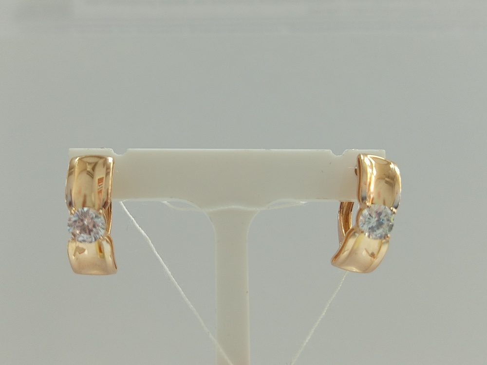 СКМ585 СЕРЬГИ С КАМНЕМ (Au 585)