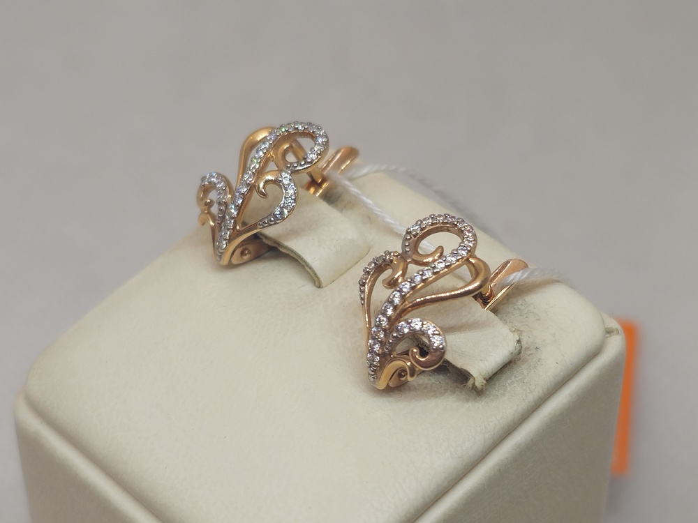 СКМИ585 СЕРЬГИ С КАМНЯМИ (Au 585)