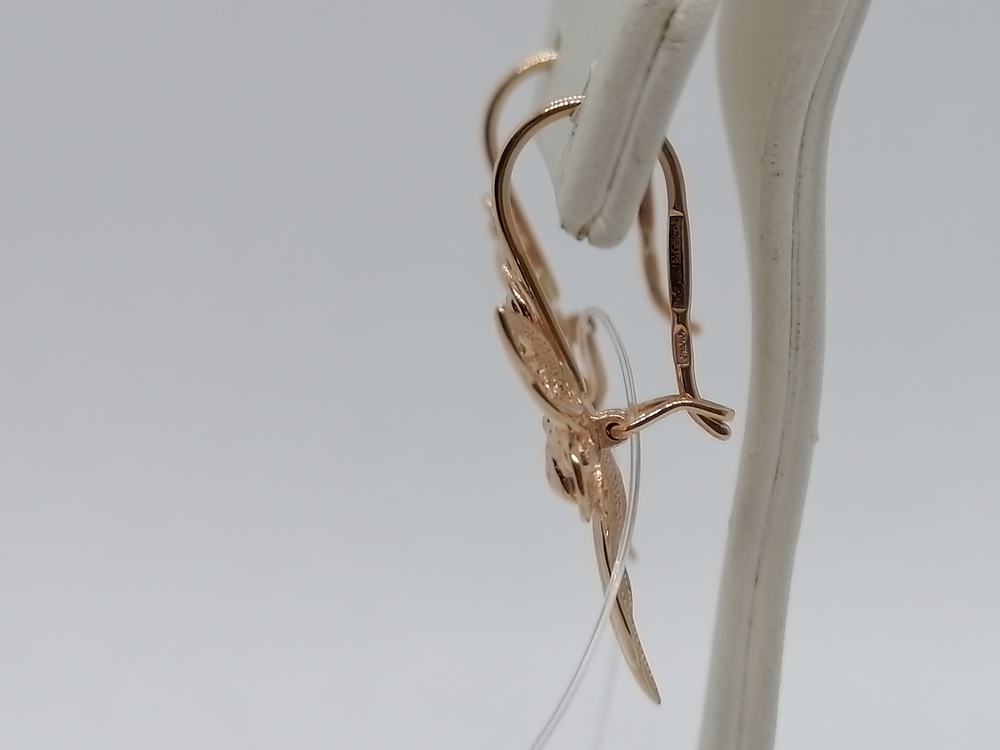 20211 СЕРЬГИ ПЕТЕЛЬКА без камня (Au 585)