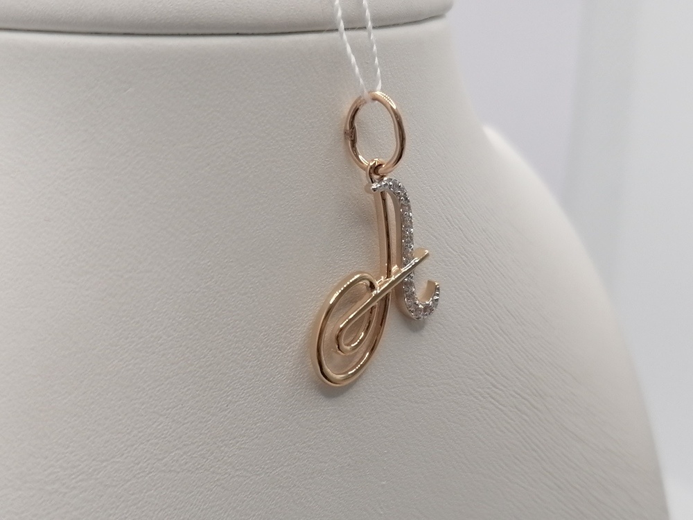 ПОДВЕСКА БУКВА А с камнями (Au 585)