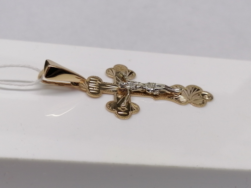 ПОДКБК585 ПОДВЕСКА КРЕСТ БЕЗ КАМНЯ (Au 585)