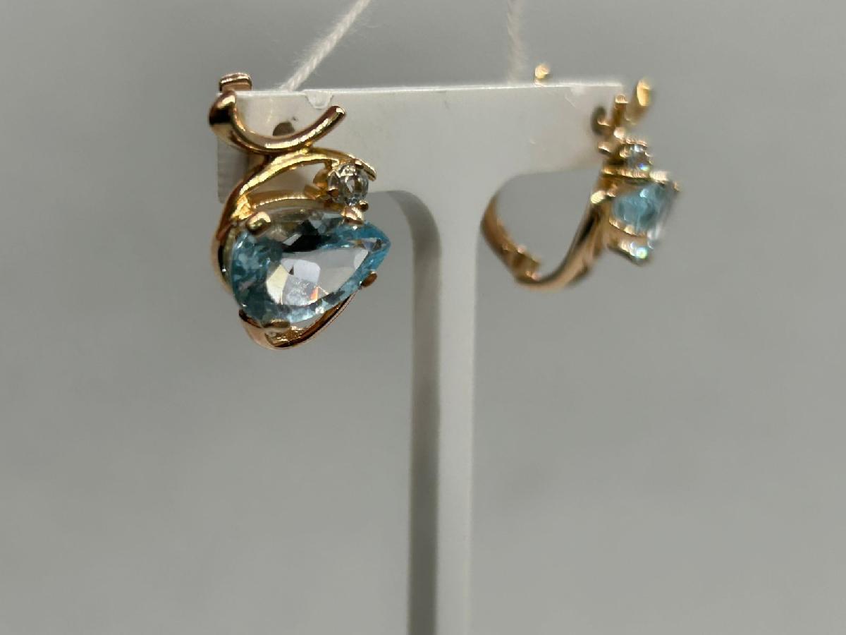 СКМИ585 СЕРЬГИ С КАМНЯМИ (Au 585)