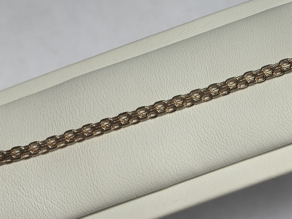 БРАСЛЕТ ПУСТОТЕЛЫЙ Бисмарк машинный (Au 585)