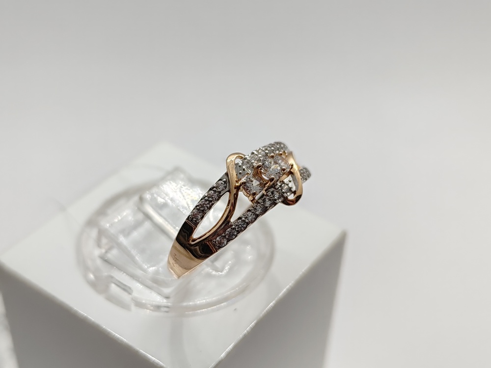 КОЛЬЦО С КАМНЯМИ (Au 585)