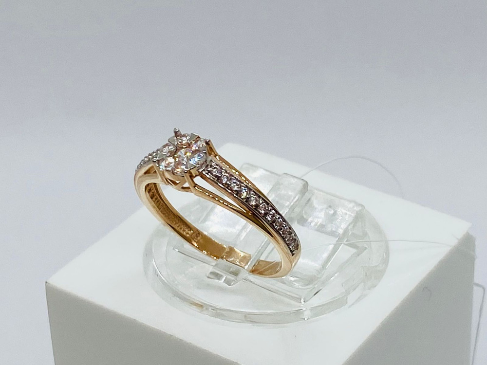 КОЛЬЦО С КАМНЯМИ (Au 585)