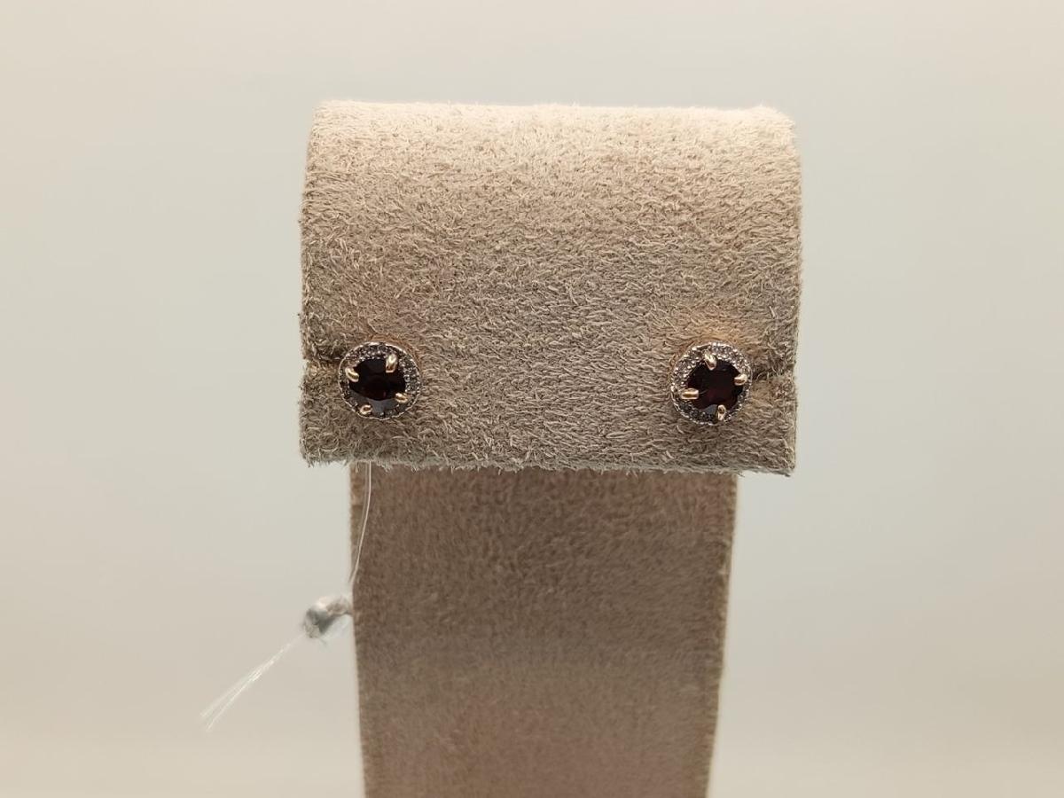 СЕРЬГИ ПУСЕТЫ гранат (Au 585)