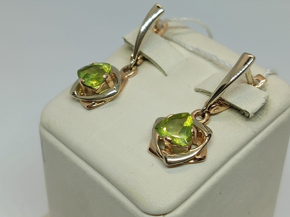 СКМ585 СЕРЬГИ С КАМНЕМ (Au 585)