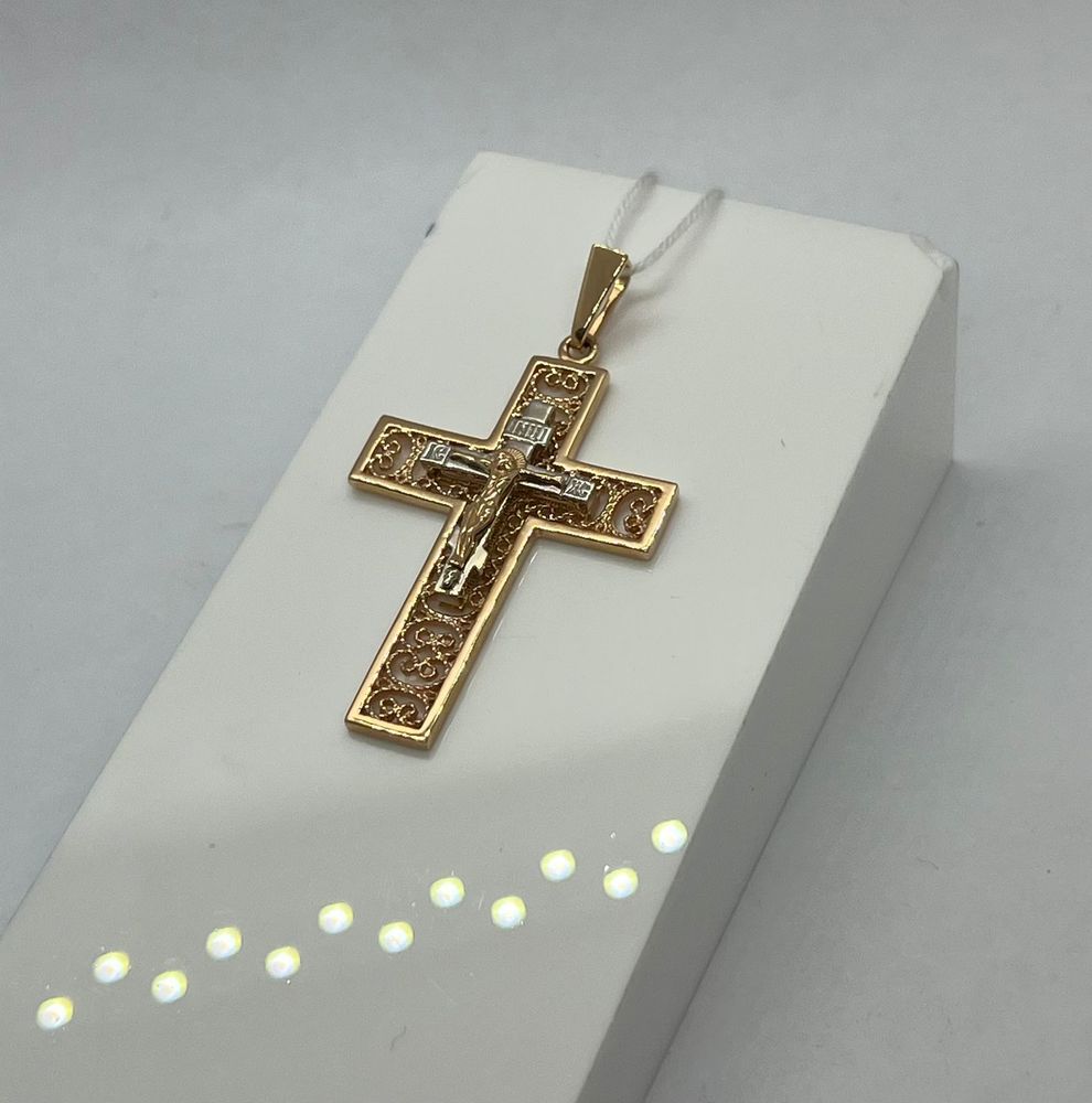 ПОДКБК585 ПОДВЕСКА КРЕСТ БЕЗ КАМНЯ (Au 585)