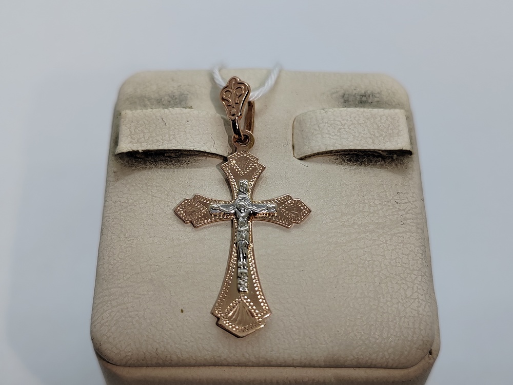 ПОДВЕСКА КРЕСТ БЕЗ КАМНЯ (Au 585)