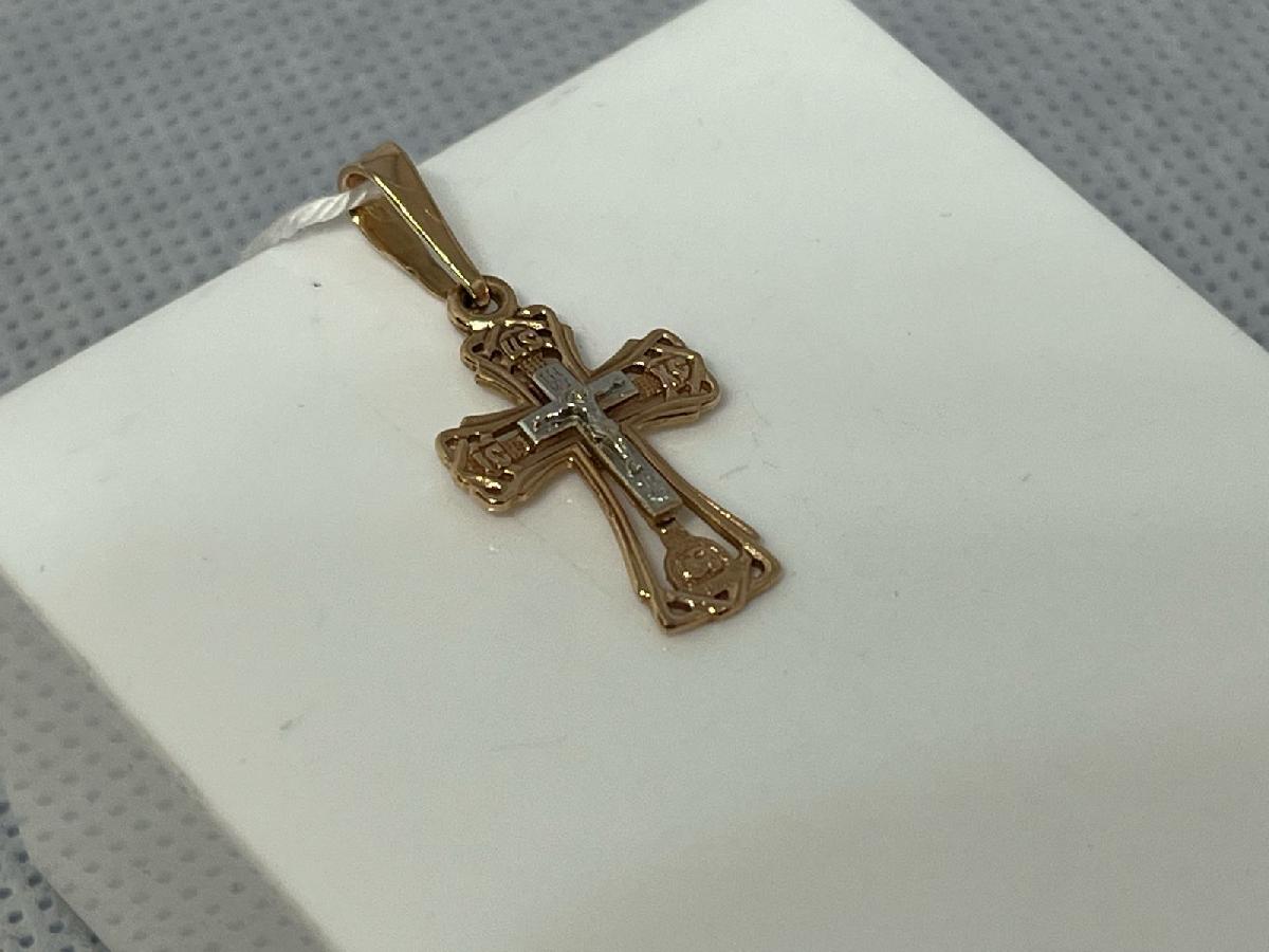 ПОДКБК585 ПОДВЕСКА КРЕСТ БЕЗ КАМНЯ (Au 585)