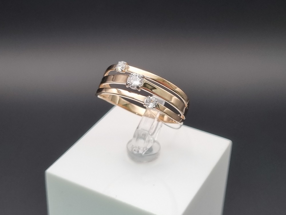 КОЛЬЦО С КАМНЯМИ (Au 585)