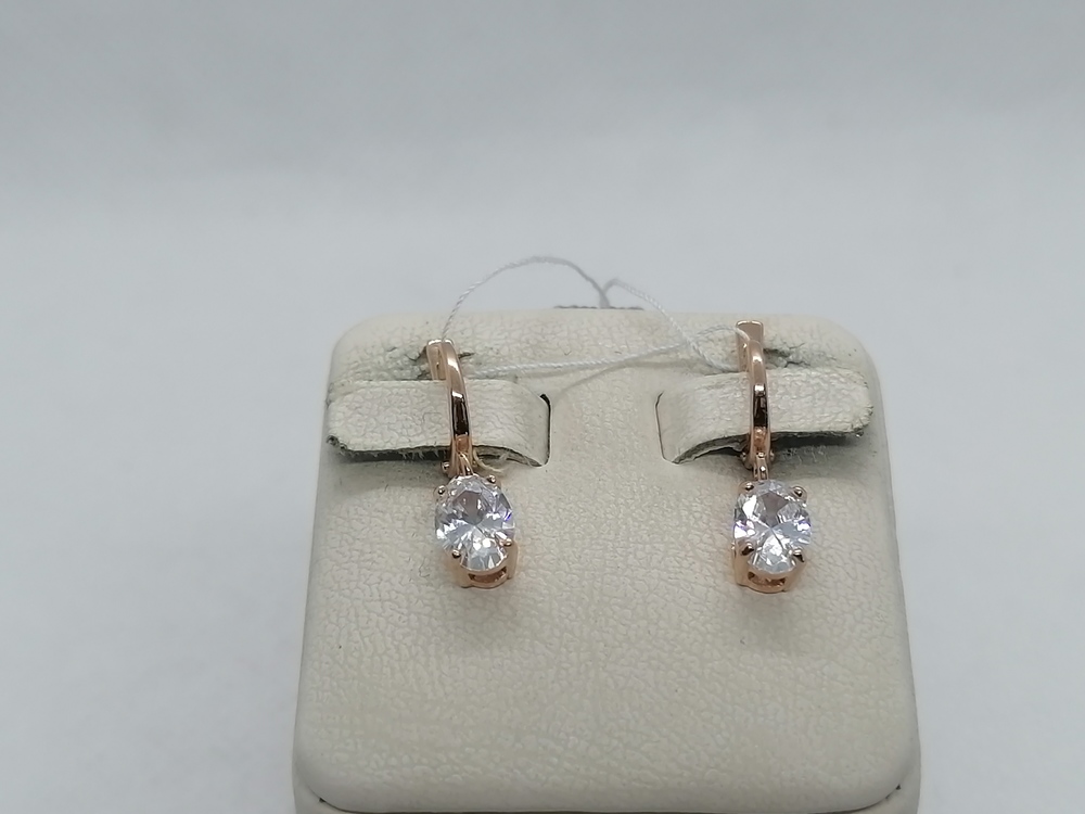 СКМ585 СЕРЬГИ С КАМНЕМ (Au 585)