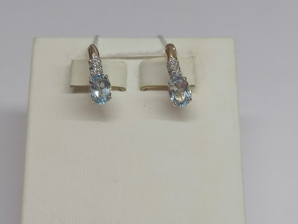 СКМИ585 СЕРЬГИ С КАМНЯМИ (Au 585)