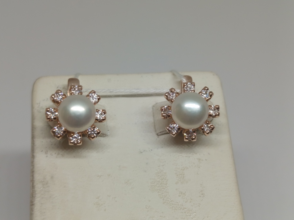 СКМИ585 СЕРЬГИ С КАМНЯМИ (Au 585)