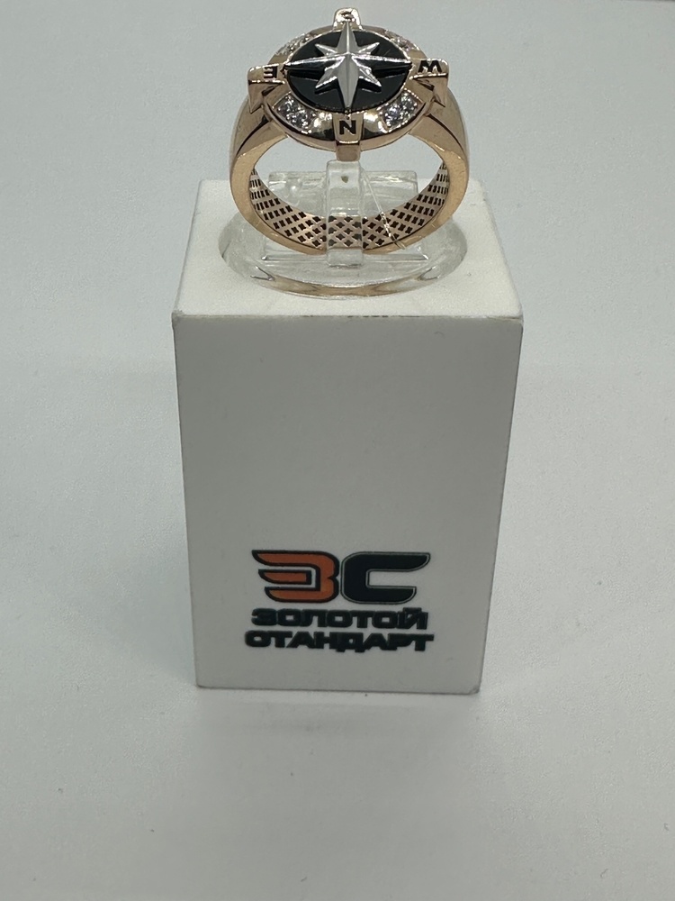 040013 КОЛЬЦО ПЕЧАТКА с камнями (Au 585)