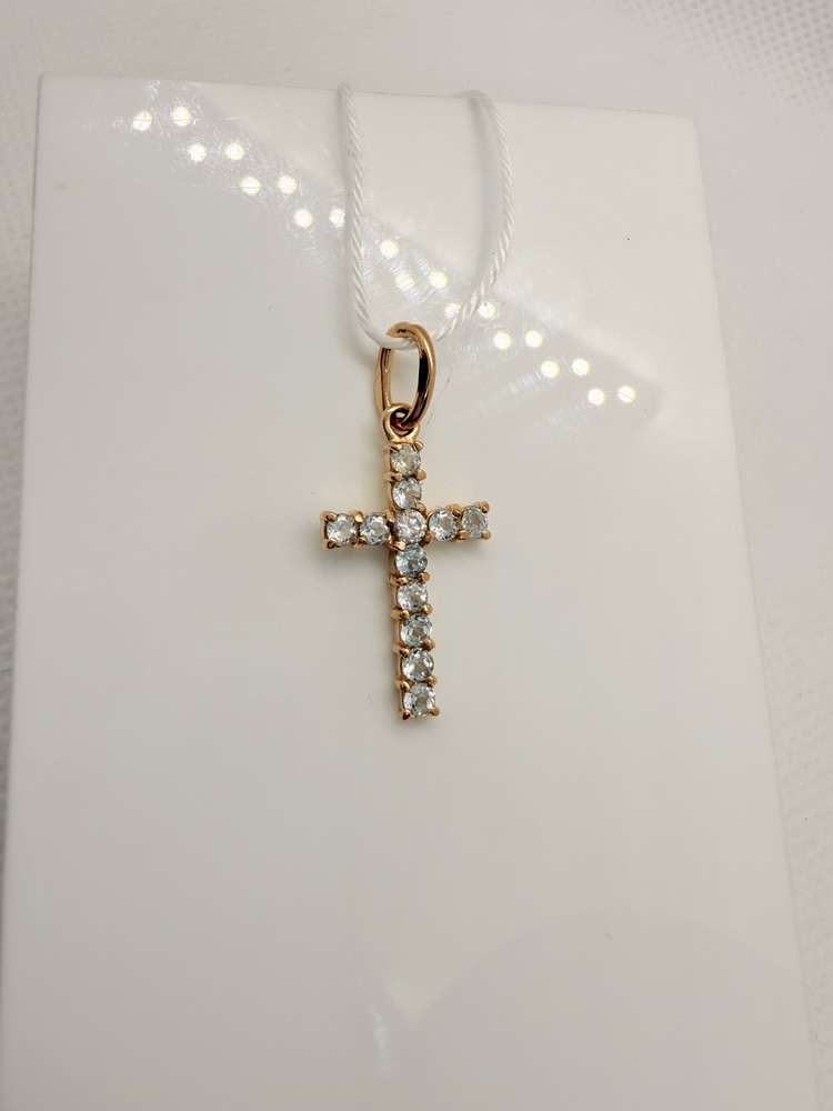 ПОДВЕСКА КРЕСТ С КАМНЯМИ (Au 585)