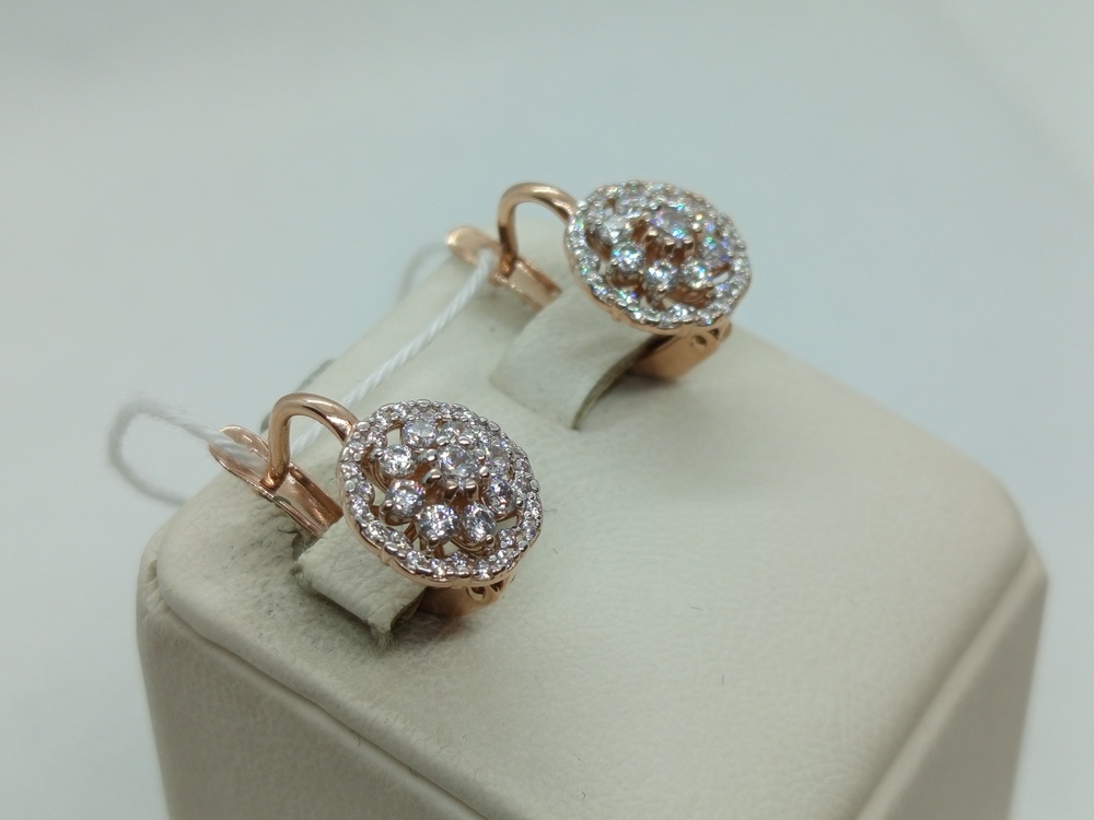 СКМИ585 СЕРЬГИ С КАМНЯМИ (Au 585)