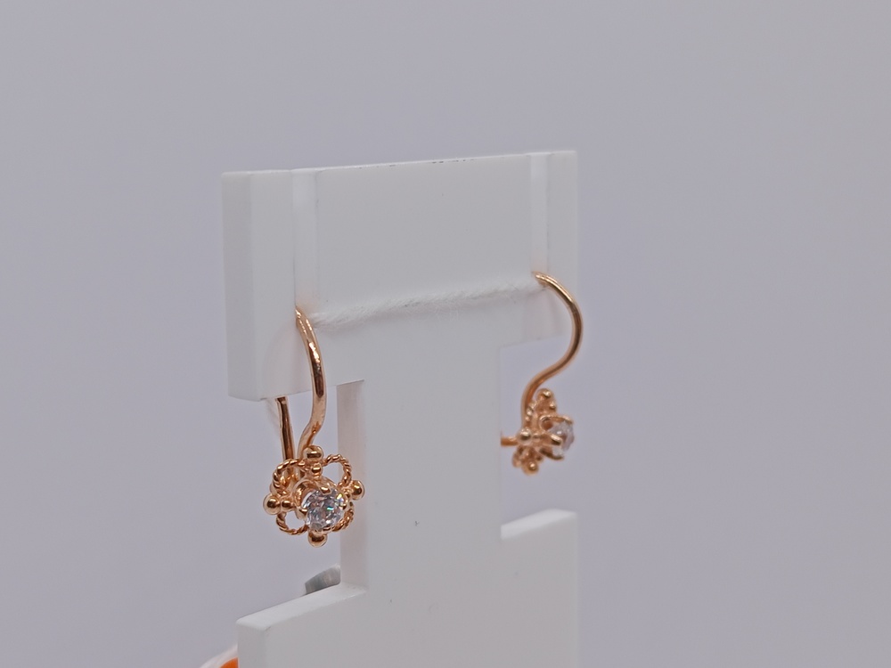 СКМ585 СЕРЬГИ С КАМНЕМ (Au 585)