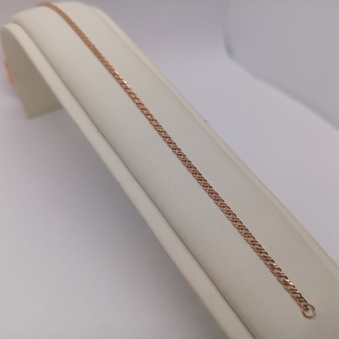 БРАСЛЕТ ПУСТОТЕЛЫЙ Ромб двойной Au 585