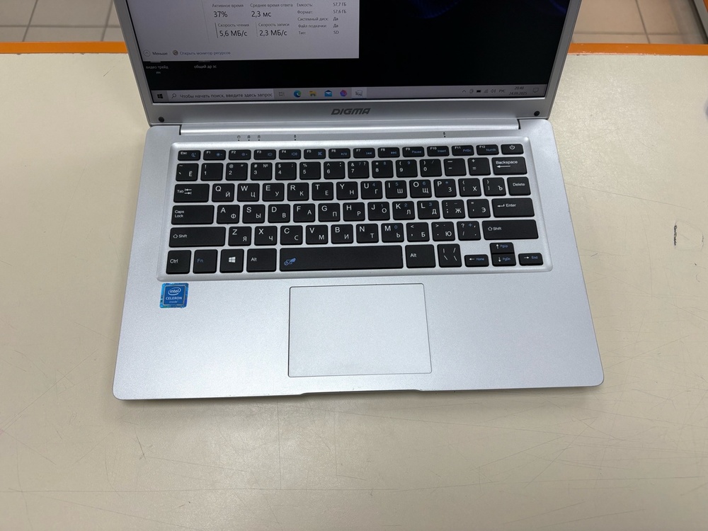 Ноутбук DIGMA; Celeron N4020, Intel UHD Graphics, 4 Гб, Нет, 80 Гб