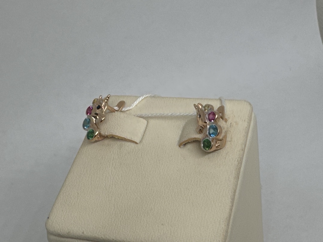 СКМИ585 СЕРЬГИ С КАМНЯМИ (Au 585)