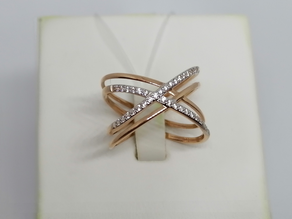 КОЛЬЦО С КАМНЯМИ (Au 585)