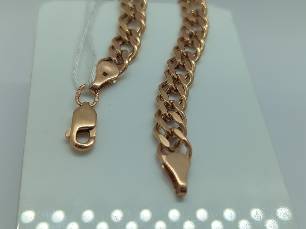 БРАСЛЕТ ПУСТОТЕЛЫЙ Ромб двойной Au 585