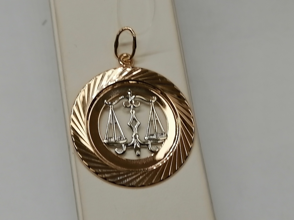 5655А/весы ПОДВЕСКА ЗНАК ЗОДИАКА ВЕСЫ (Au 585)