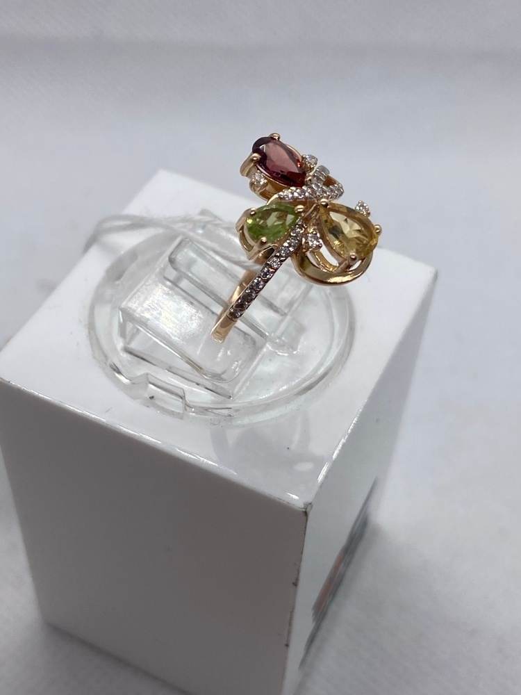 КОЛЬЦО С КАМНЯМИ (Au 585)