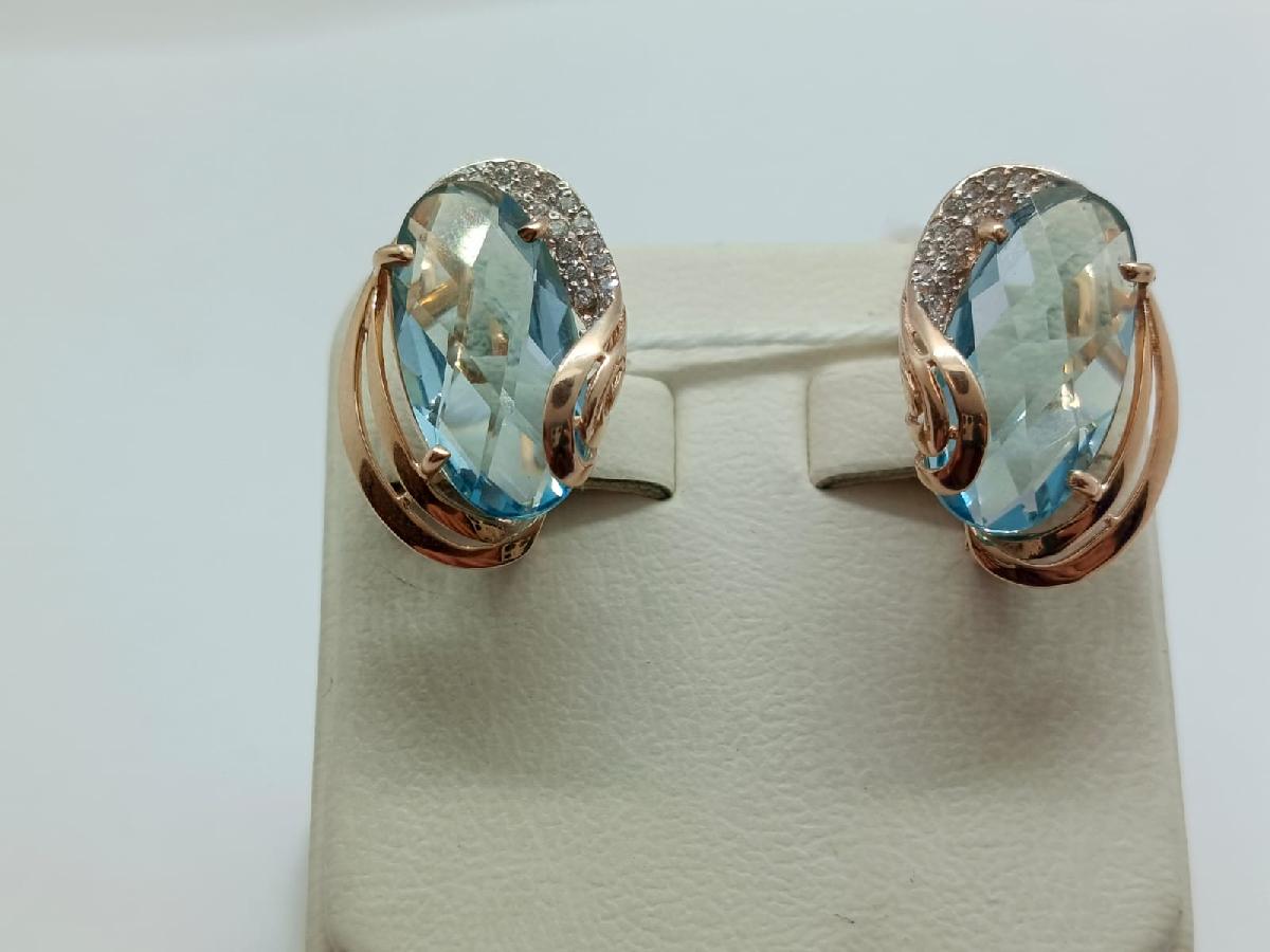 СКМИ585 СЕРЬГИ С КАМНЯМИ (Au 585)