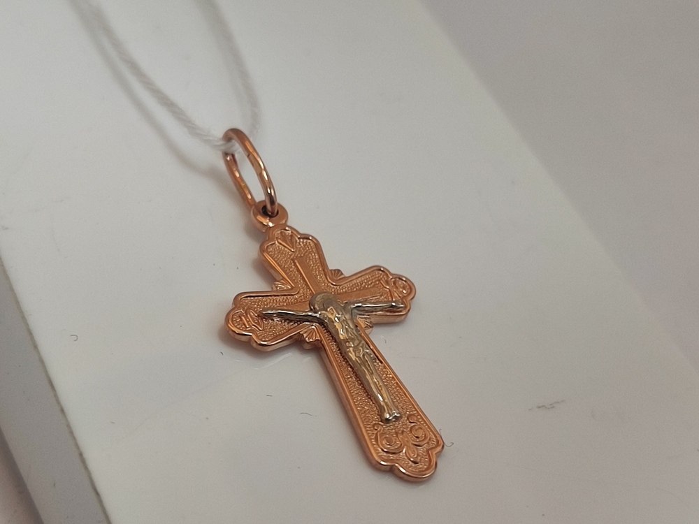 ПОДКБК585 ПОДВЕСКА КРЕСТ БЕЗ КАМНЯ (Au 585)