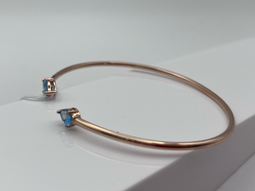 БЖКИ585 БРАСЛЕТ ЖЕСТКИЙ С КАМНЯМИ (Au 585)