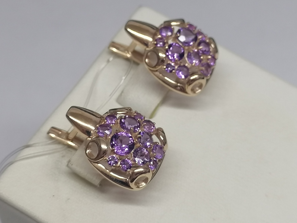 СЕРЬГИ АМЕТИСТ (Au 585)