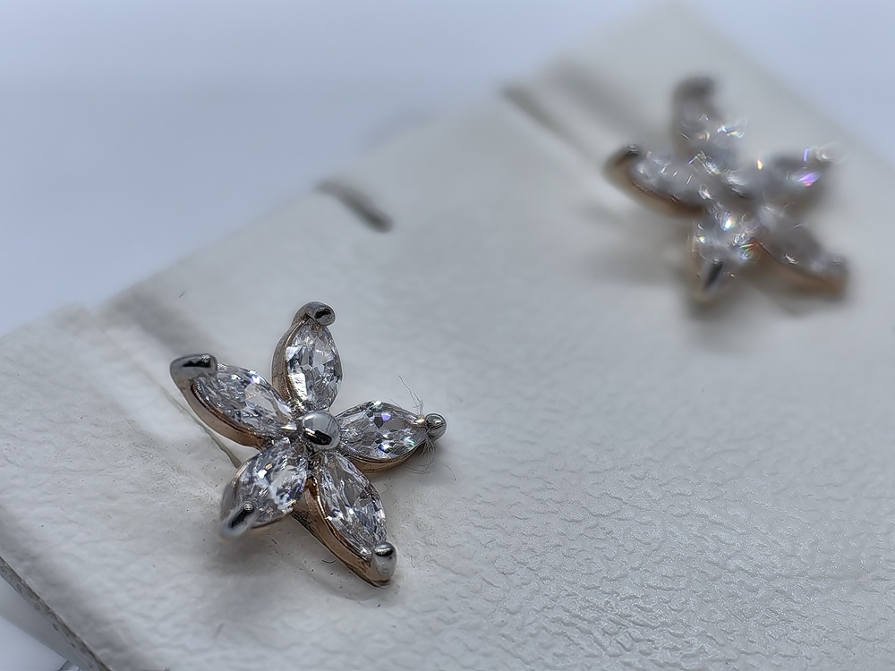 СЕРЬГИ ПУСЕТЫ с камнями (Au 585)