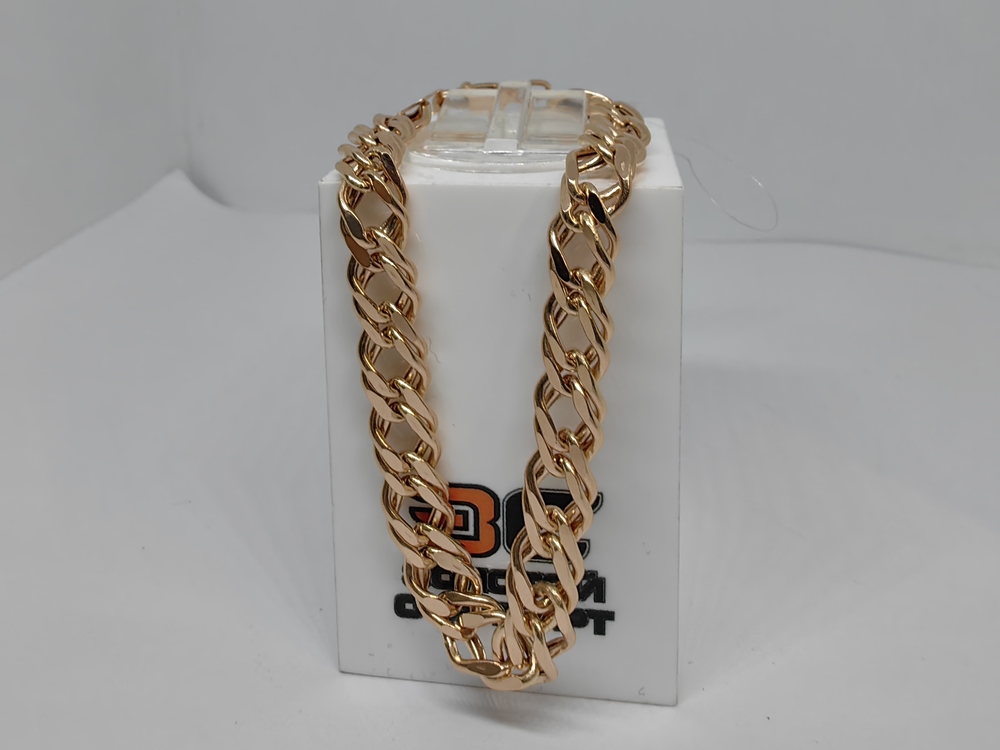 7120154П-19 БРАСЛЕТ ПУСТОТЕЛЫЙ Ромб двойной (Au 585)