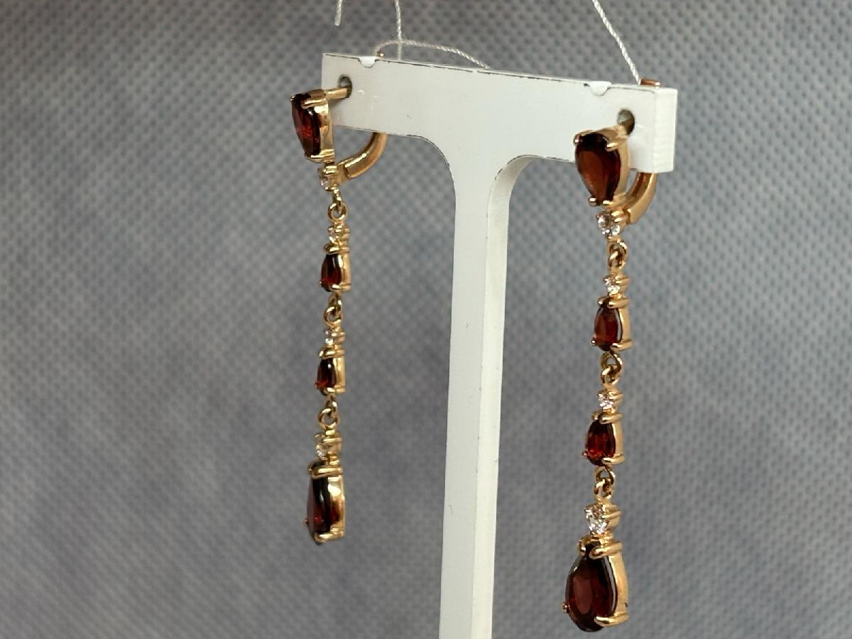 СКМИ585 СЕРЬГИ С КАМНЯМИ (Au 585)