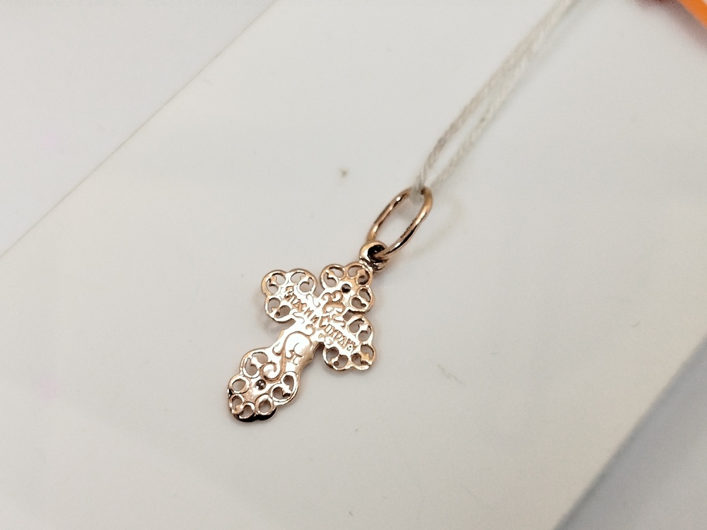 ПОДВЕСКА КРЕСТ С КАМНЯМИ (Au 585)